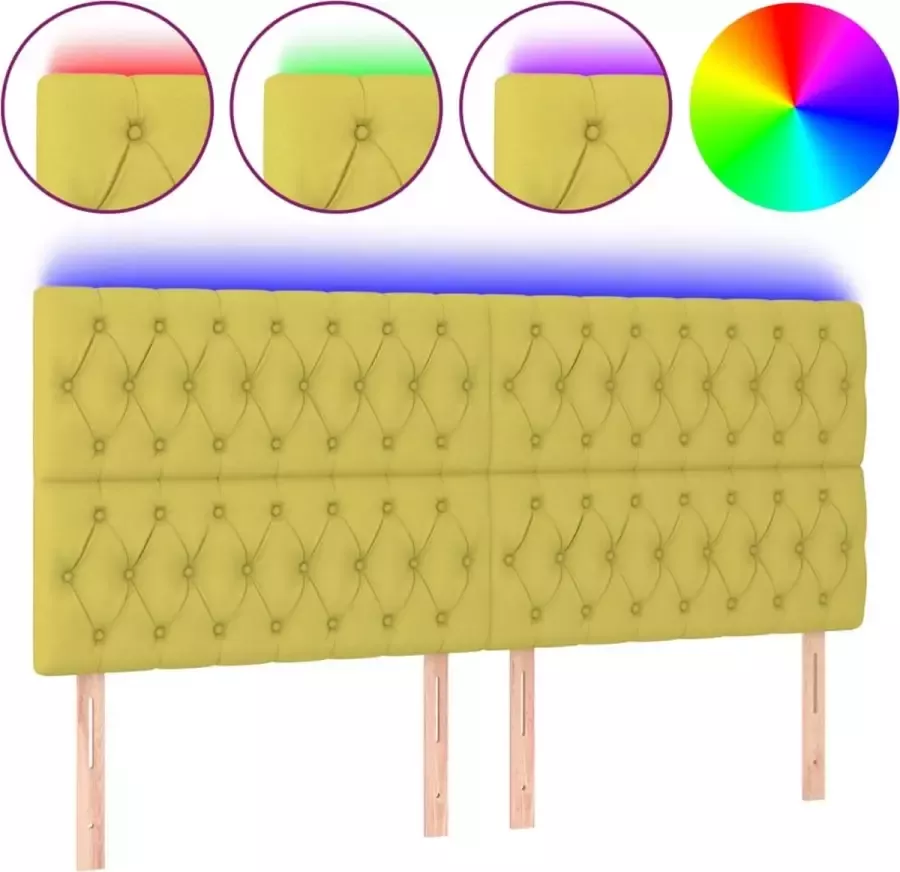 Dolce Vita La Hoofdbord LED 200x7x118 128 cm stof groen