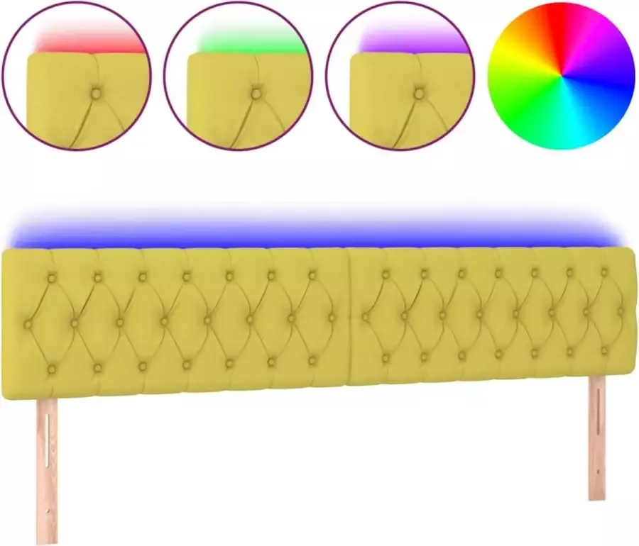 Dolce Vita La Hoofdbord LED 200x7x78 88 cm stof groen