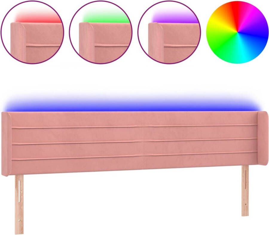 Dolce Vita La Hoofdbord LED 203x16x78 88 cm fluweel roze
