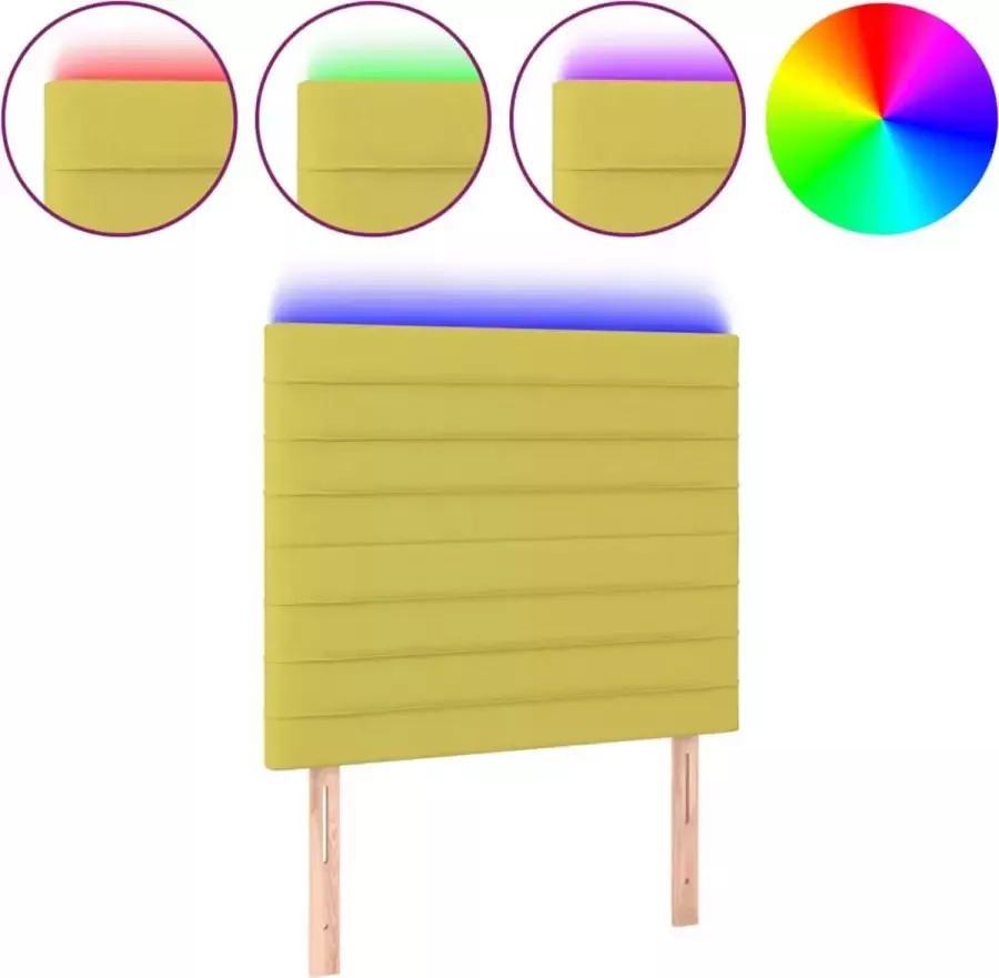 Dolce Vita La Hoofdbord LED 80x5x118 128 cm stof groen