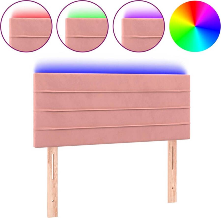 Dolce Vita La Hoofdbord LED 80x5x78 88 cm fluweel roze