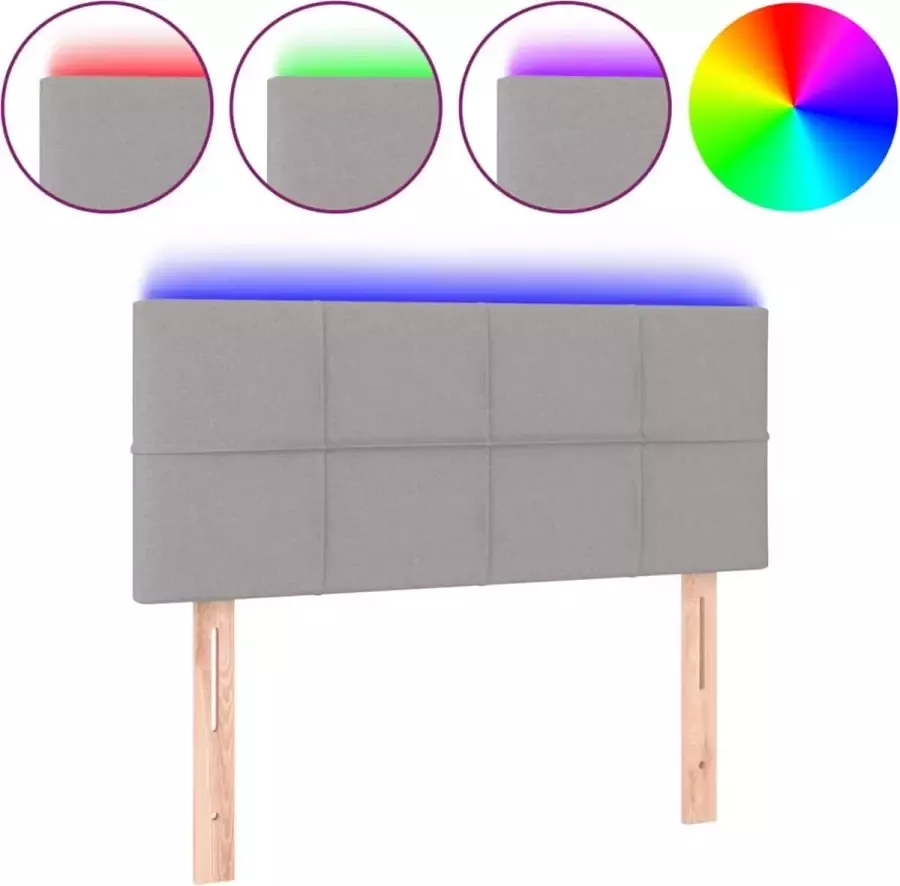 Dolce Vita La Hoofdbord LED 80x5x78 88 cm stof lichtgrijs