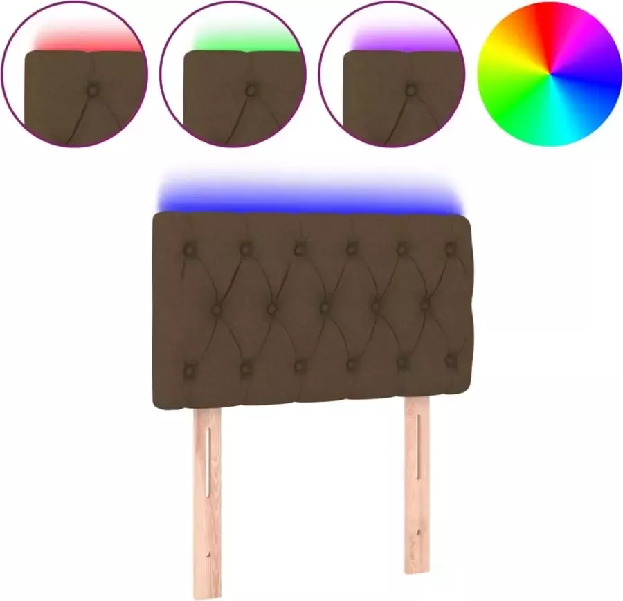 Dolce Vita La Hoofdbord LED 80x7x78 88 cm stof donkerbruin