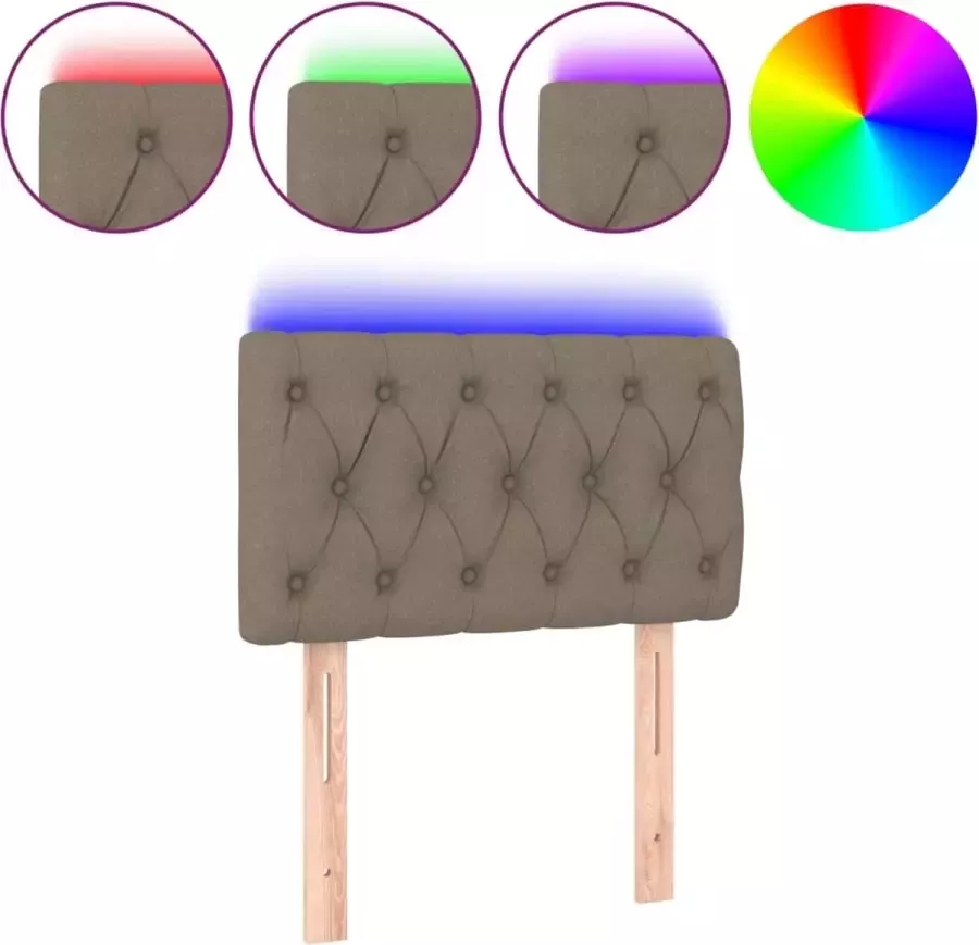 Dolce Vita La Hoofdbord LED 80x7x78 88 cm stof taupe