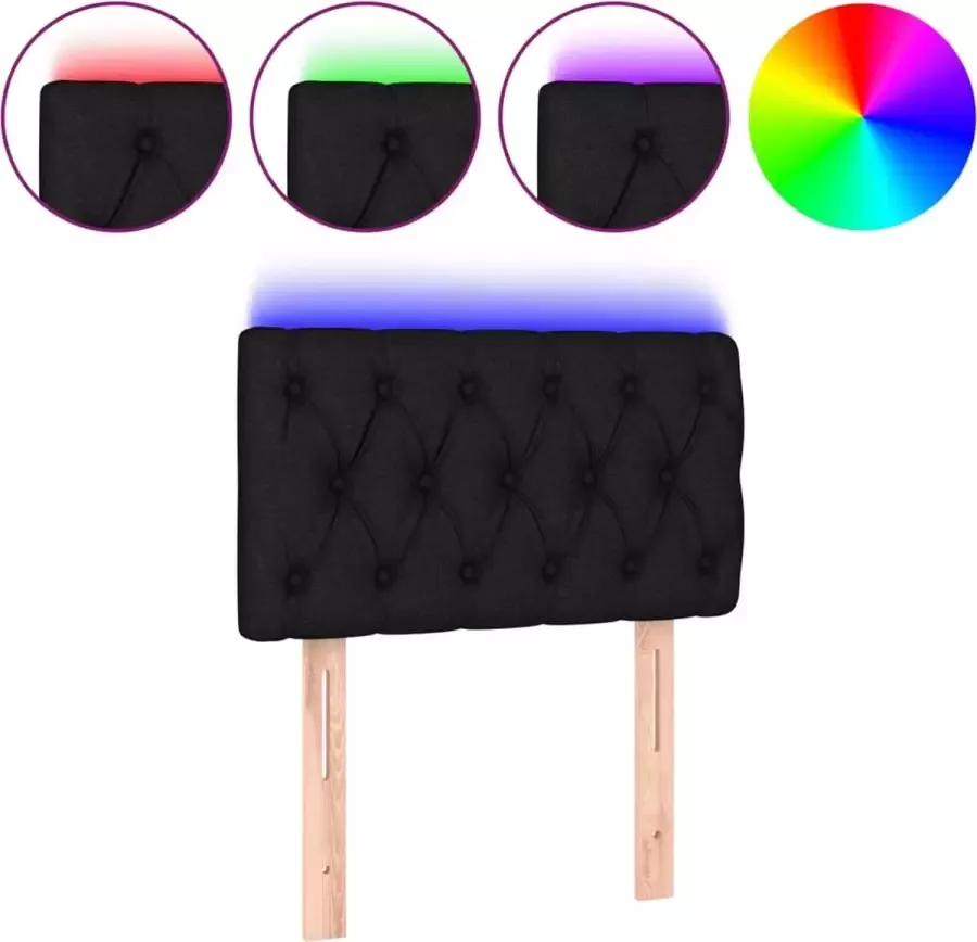 Dolce Vita La Hoofdbord LED 80x7x78 88 cm stof zwart