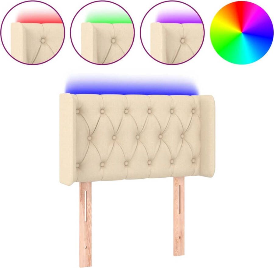 Dolce Vita La Hoofdbord LED 83x16x78 88 cm stof crèmekleurig