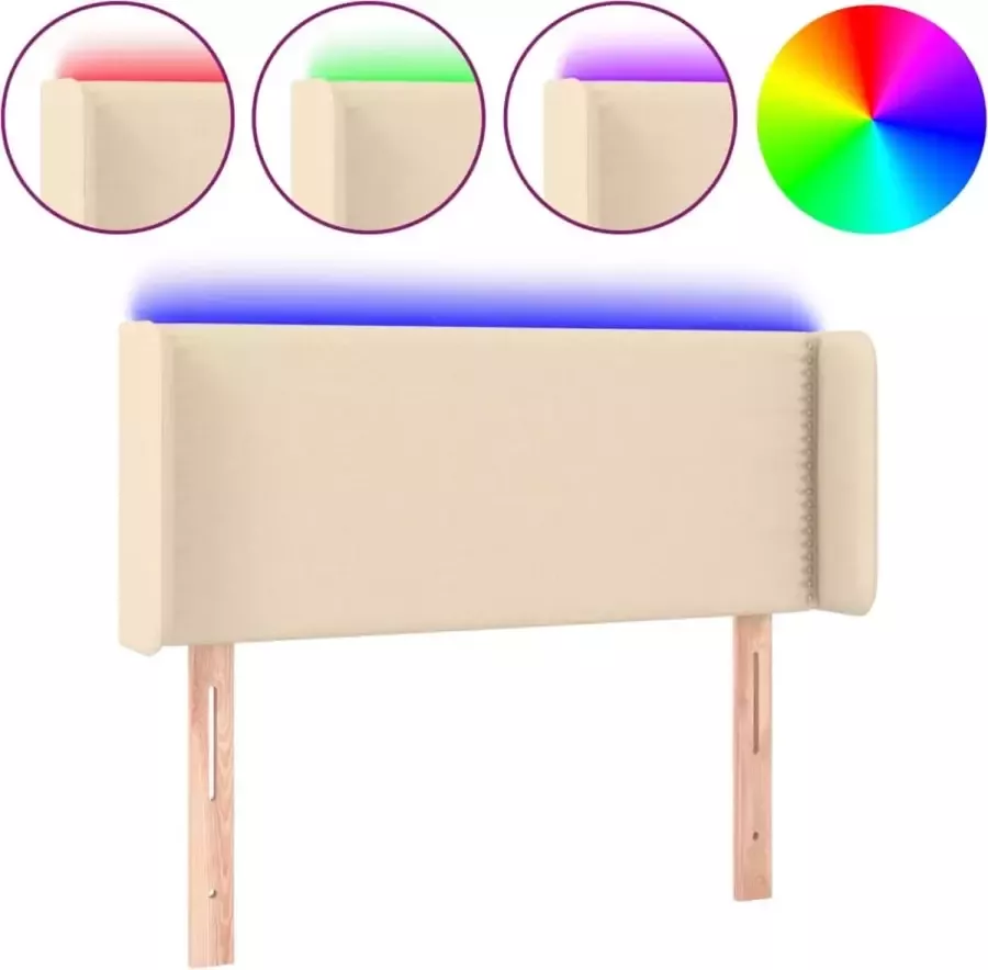 Dolce Vita La Hoofdbord LED 83x16x78 88 cm stof crèmekleurig - Foto 2