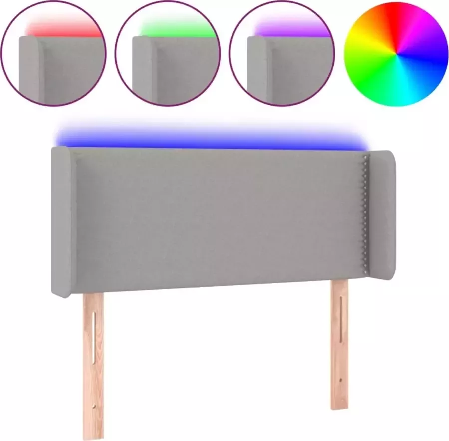 Dolce Vita La Hoofdbord LED 83x16x78 88 cm stof lichtgrijs