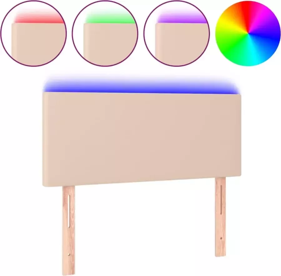 Dolce Vita La Hoofdbord LED 90x5x78 88 cm kunstleer cappuccinokleurig