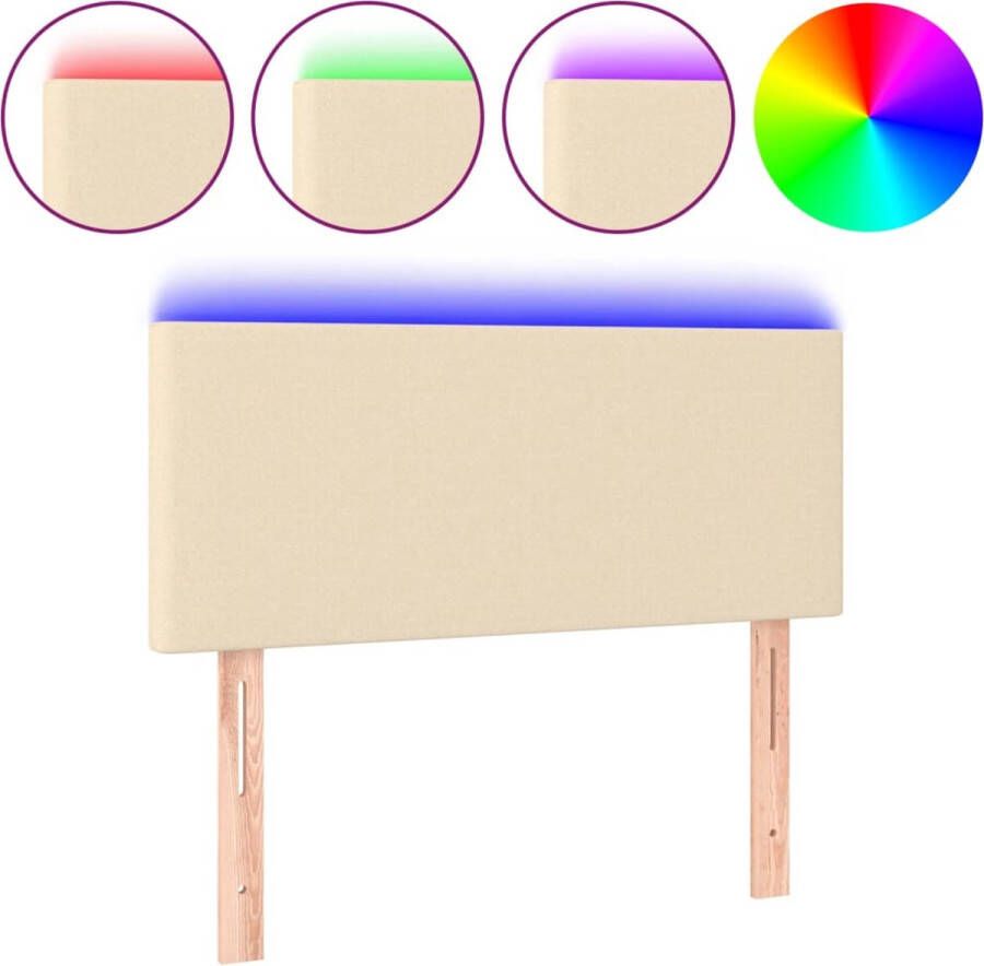 Dolce Vita La Hoofdbord LED 90x5x78 88 cm stof crèmekleurig