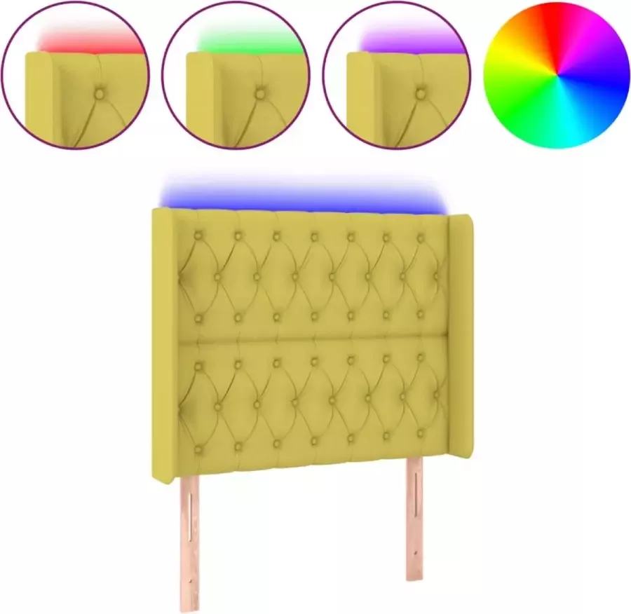 Dolce Vita La Hoofdbord LED 93x16x118 128 cm stof groen