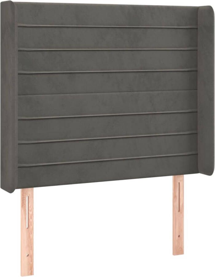 Dolce Vita La Hoofdbord met randen 103x16x118 128 cm fluweel donkergrijs