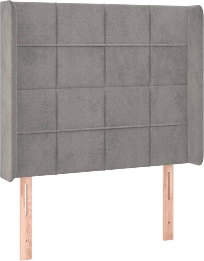 Dolce Vita La Hoofdbord met randen 103x16x118 128 cm fluweel lichtgrijs - Foto 2