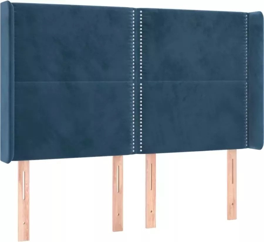 Dolce Vita La Hoofdbord met randen 147x16x118 128 cm fluweel donkerblauw