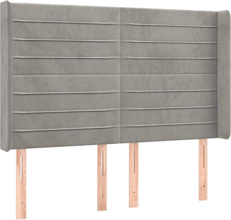 Dolce Vita La Hoofdbord met randen 147x16x118 128 cm fluweel lichtgrijs