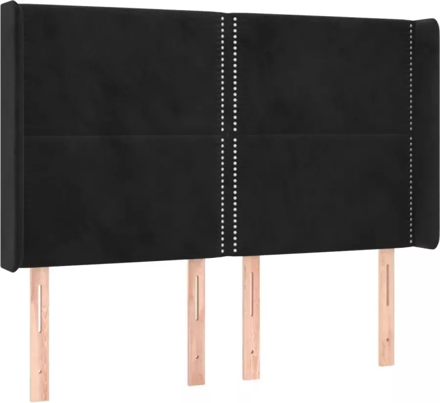 Dolce Vita La Hoofdbord met randen 147x16x118 128 cm fluweel zwart