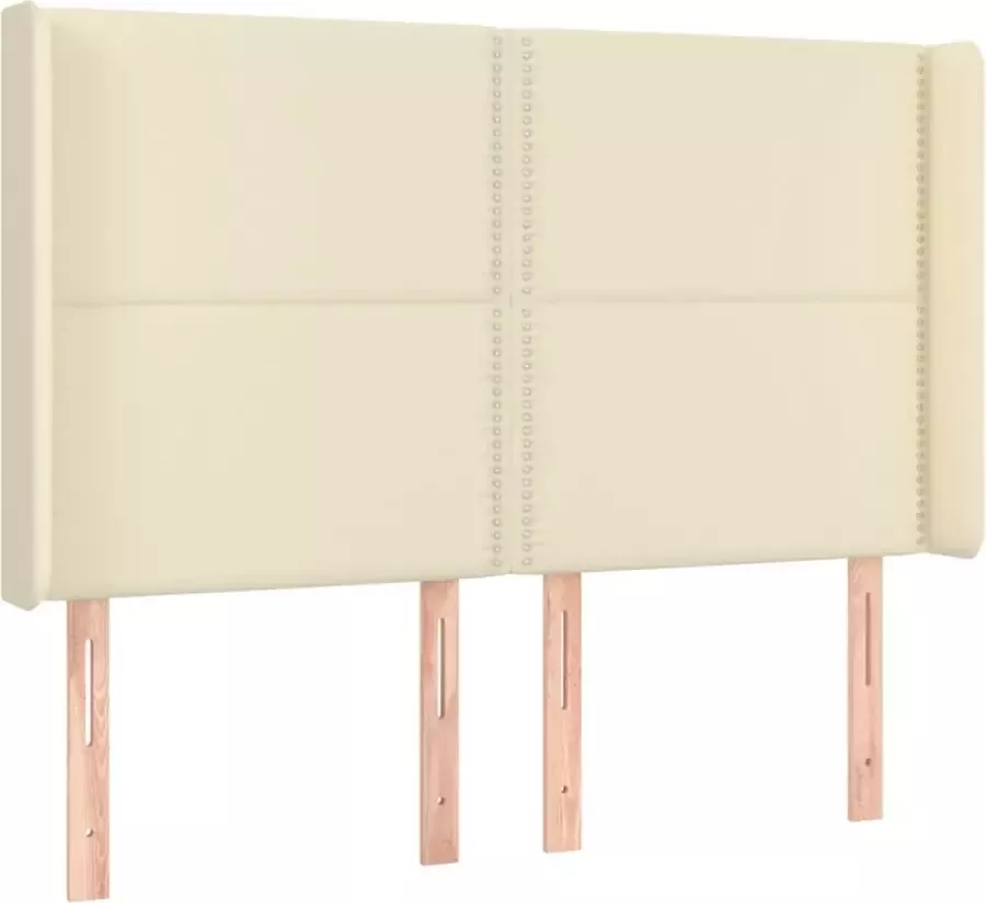 Dolce Vita La Hoofdbord met randen 147x16x118 128 cm kunstleer crèmekleurig - Foto 2