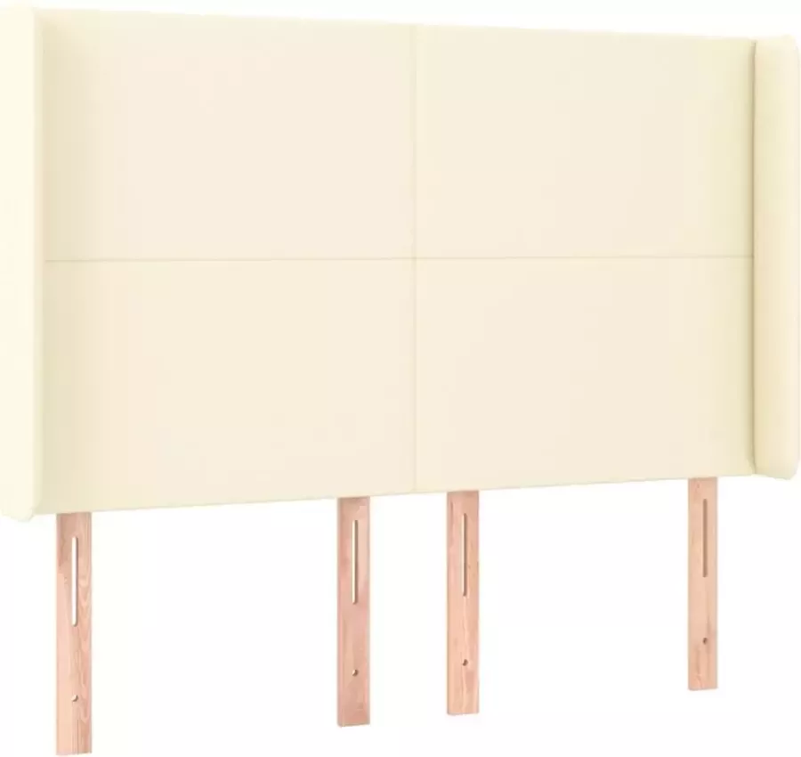 Dolce Vita La Hoofdbord met randen 147x16x118 128 cm kunstleer crèmekleurig