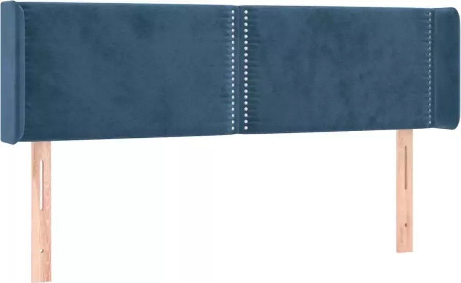 Dolce Vita La Hoofdbord met randen 147x16x78 88 cm fluweel donkerblauw