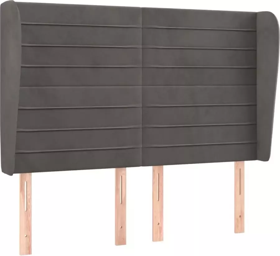 Dolce Vita La Hoofdbord met randen 147x23x118 128 cm fluweel donkergrijs