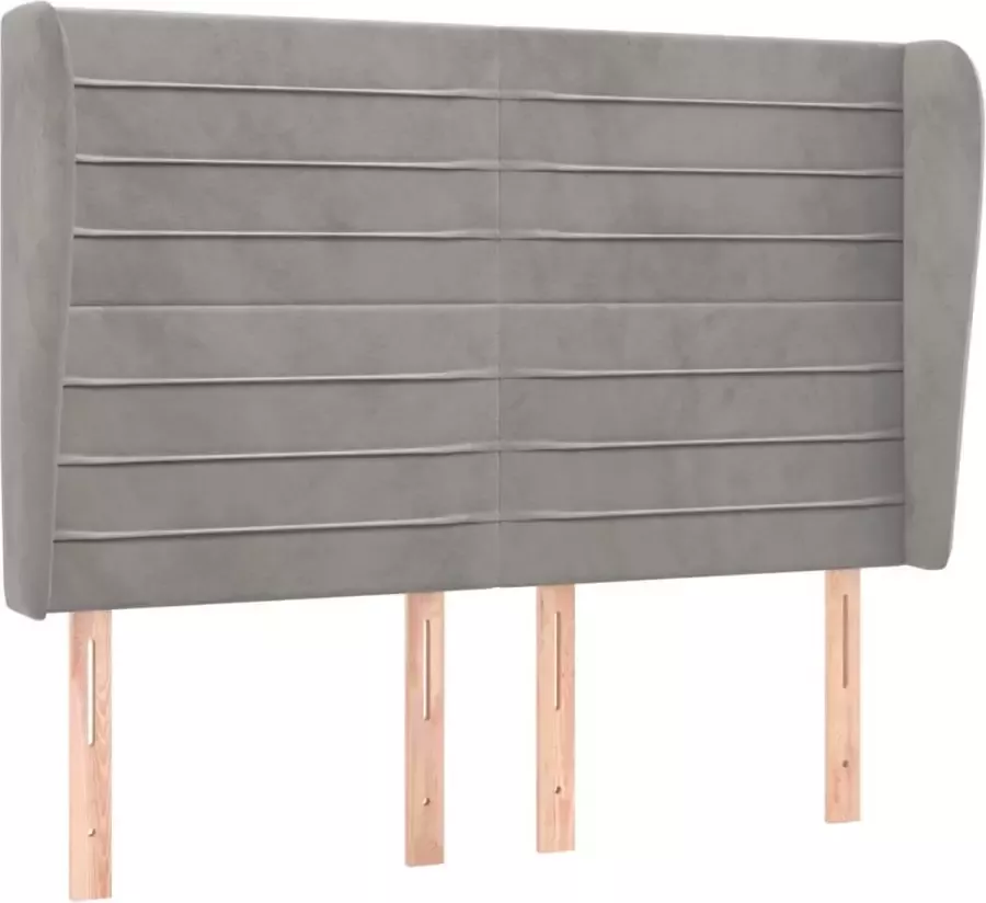 Dolce Vita La Hoofdbord met randen 147x23x118 128 cm fluweel lichtgrijs