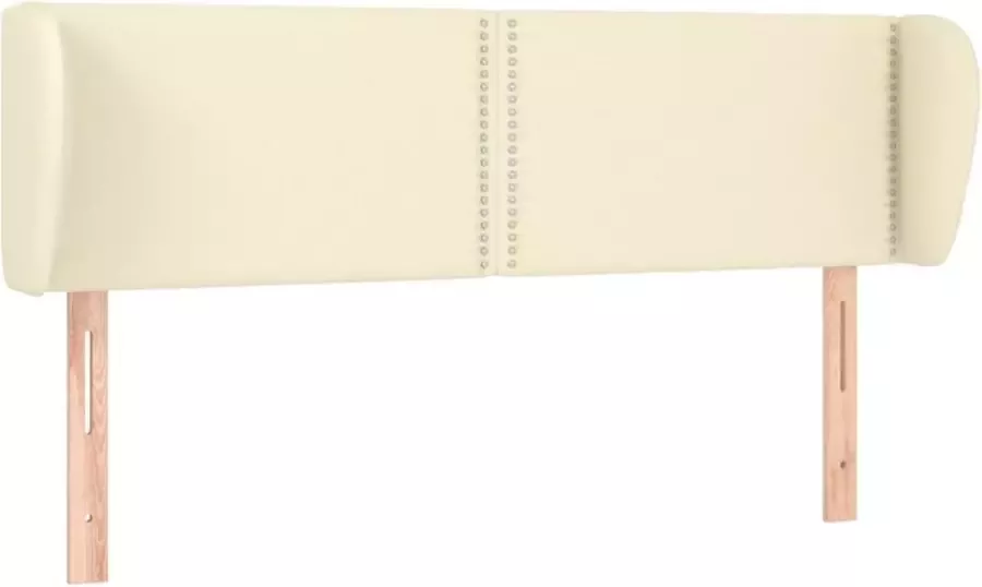 Dolce Vita La Hoofdbord met randen 147x23x78 88 cm kunstleer crèmekleurig - Foto 2