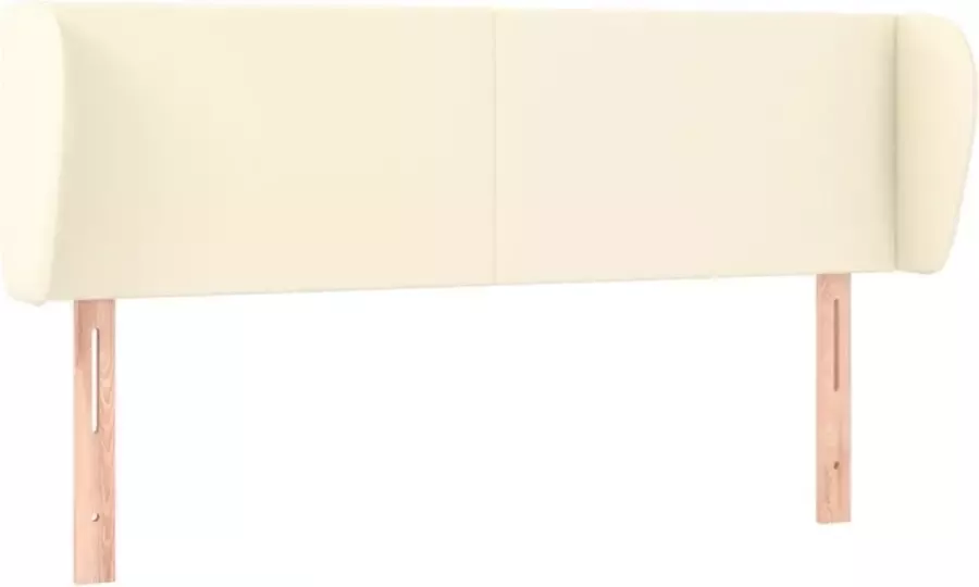 Dolce Vita La Hoofdbord met randen 147x23x78 88 cm kunstleer crèmekleurig
