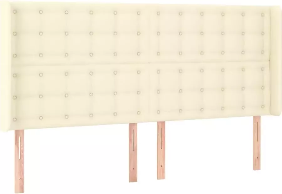 Dolce Vita La Hoofdbord met randen 163x16x118 128 cm kunstleer crèmekleurig