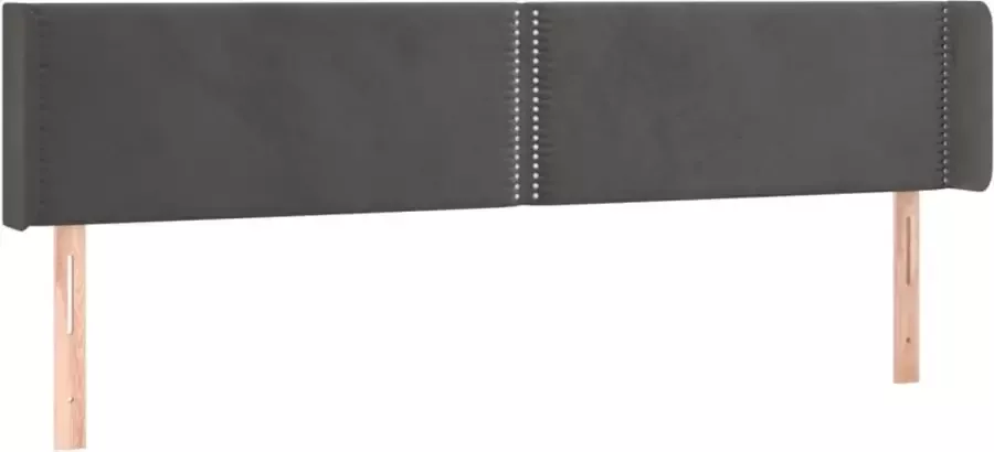 Dolce Vita La Hoofdbord met randen 163x16x78 88 cm fluweel donkergrijs