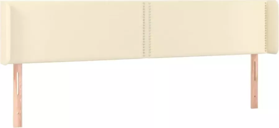 Dolce Vita La Hoofdbord met randen 163x16x78 88 cm kunstleer crèmekleurig