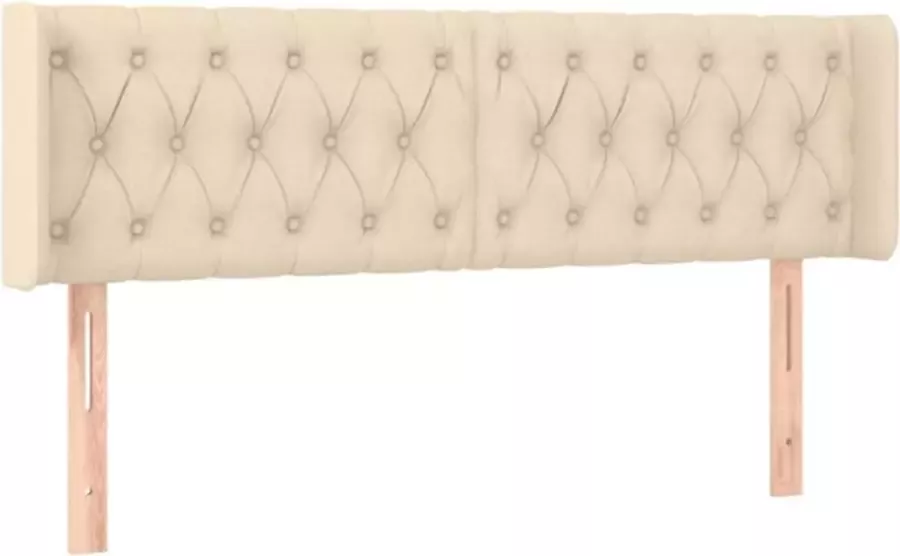 Dolce Vita La Hoofdbord met randen 163x16x78 88 cm stof crèmekleurig