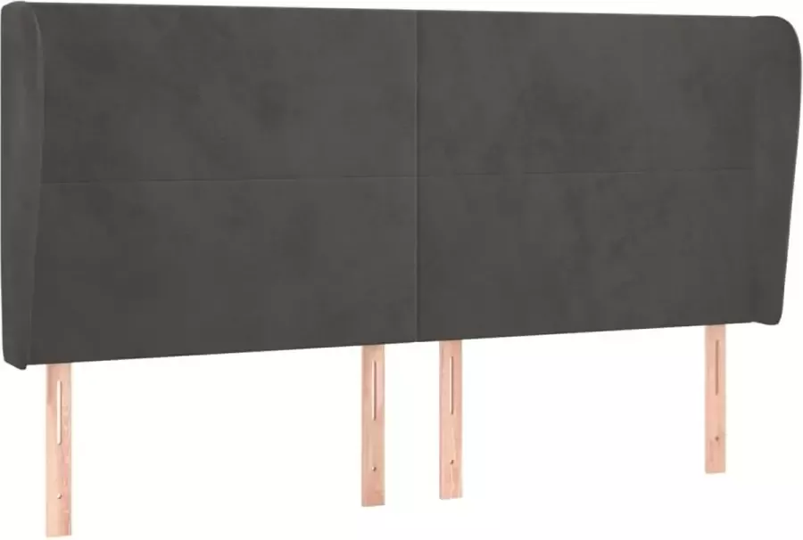 Dolce Vita La Hoofdbord met randen 163x23x118 128 cm fluweel donkergrijs