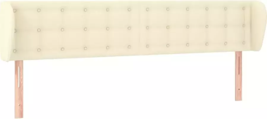 Dolce Vita La Hoofdbord met randen 163x23x78 88 cm kunstleer crèmekleurig