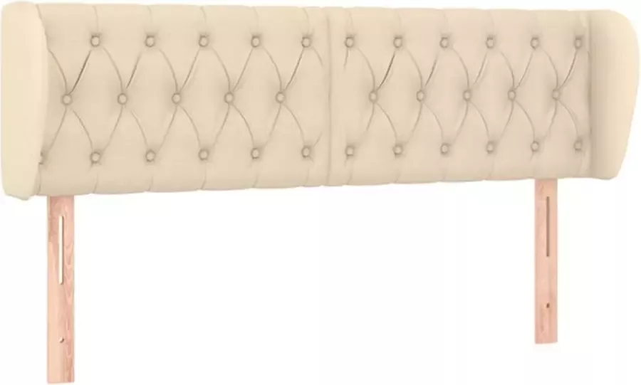 Dolce Vita La Hoofdbord met randen 163x23x78 88 cm stof crèmekleurig