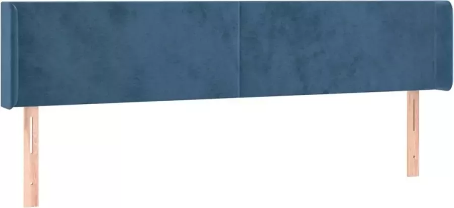 La Dolce Vita Hoofdbord met randen 183x16x78 88 cm fluweel donkerblauw