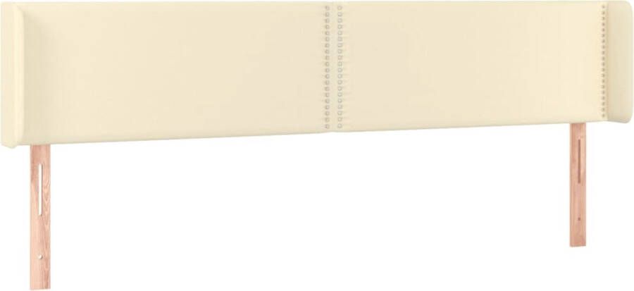 Dolce Vita La Hoofdbord met randen 183x16x78 88 cm kunstleer crèmekleurig