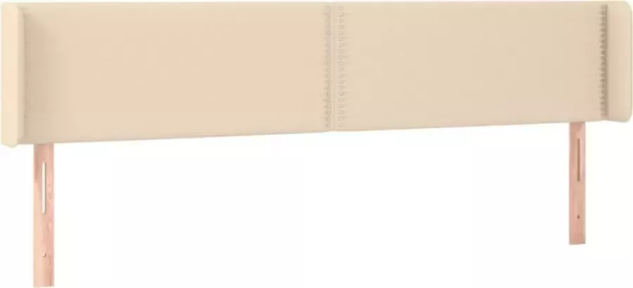 Dolce Vita La Hoofdbord met randen 183x16x78 88 cm stof crèmekleurig