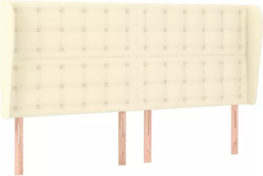Dolce Vita La Hoofdbord met randen 183x23x118 128 cm kunstleer crèmekleurig
