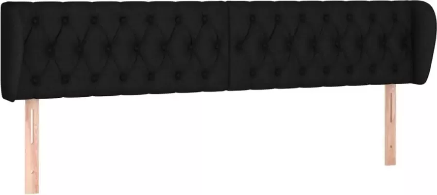 Dolce Vita La Hoofdbord met randen 183x23x78 88 cm stof zwart