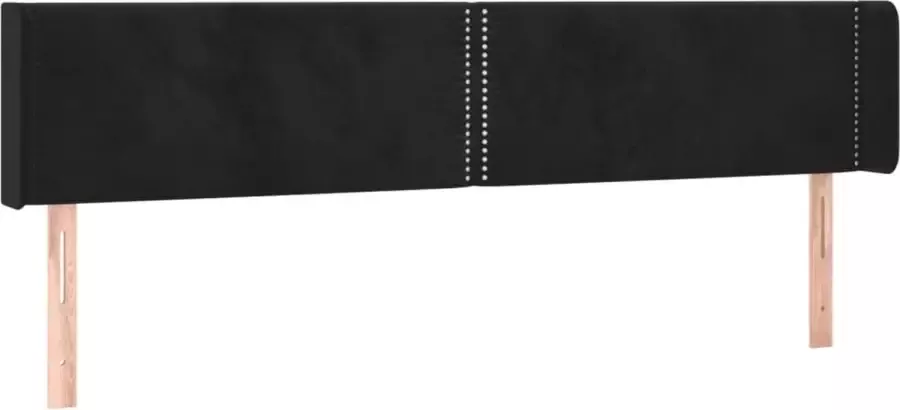 Dolce Vita La Hoofdbord met randen 203x16x78 88 cm fluweel zwart