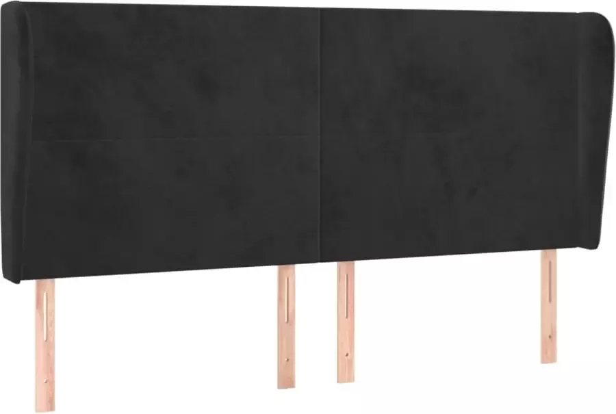 Dolce Vita La Hoofdbord met randen 203x23x118 128 cm fluweel zwart