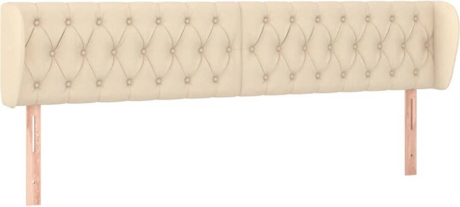 Dolce Vita La Hoofdbord met randen 203x23x78 88 cm stof crèmekleurig