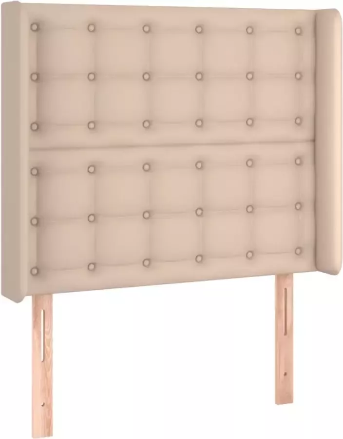 Dolce Vita La Hoofdbord met randen 83x16x118 128 cm kunstleer cappuccinokleur