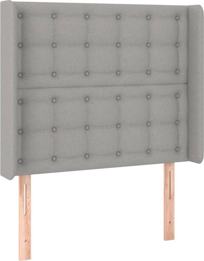 Dolce Vita La Hoofdbord met randen 83x16x118 128 cm stof lichtgrijs