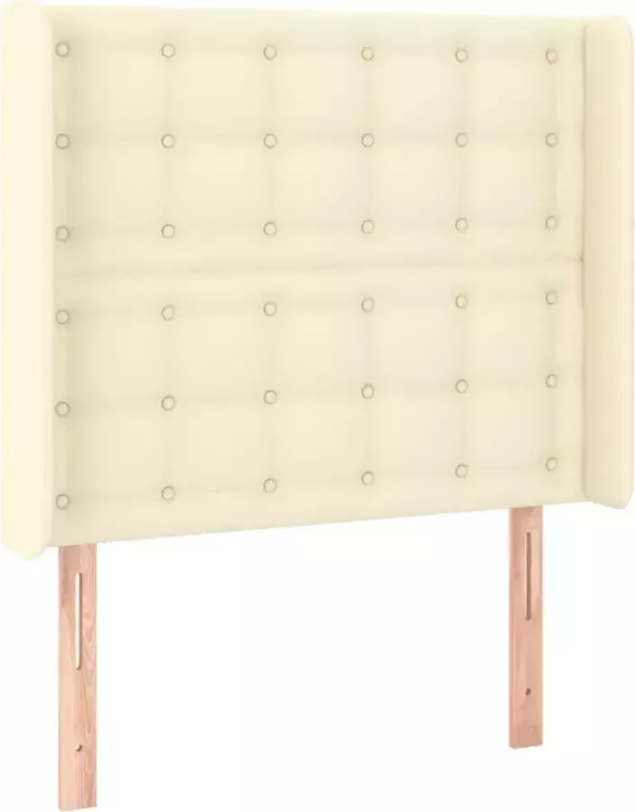 Dolce Vita La Hoofdbord met randen 93x16x118 128 cm kunstleer crèmekleurig