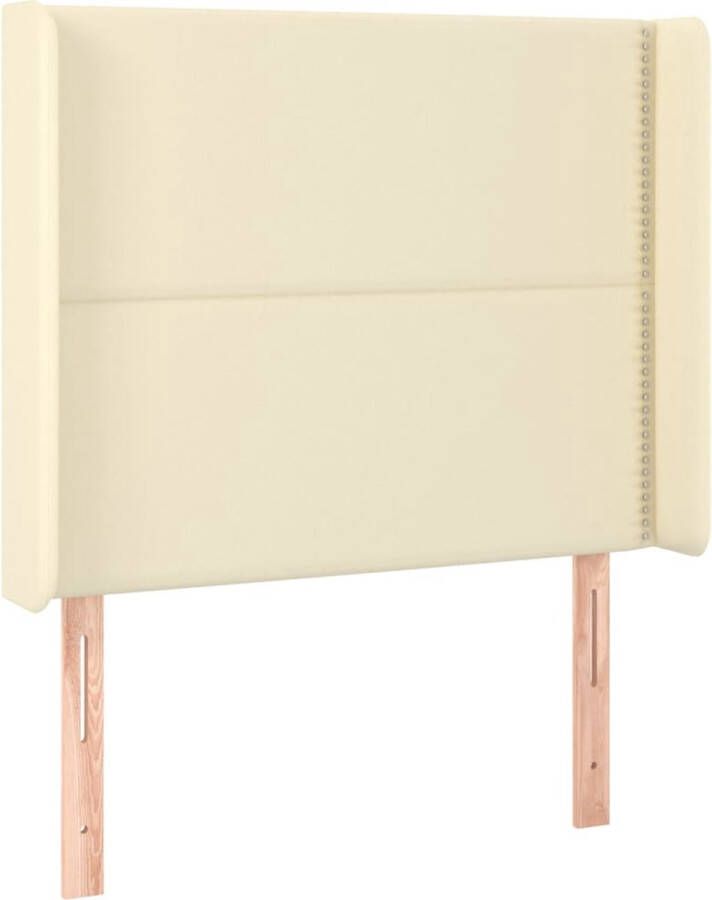 Dolce Vita La Hoofdbord met randen 93x16x118 128 cm kunstleer crèmekleurig