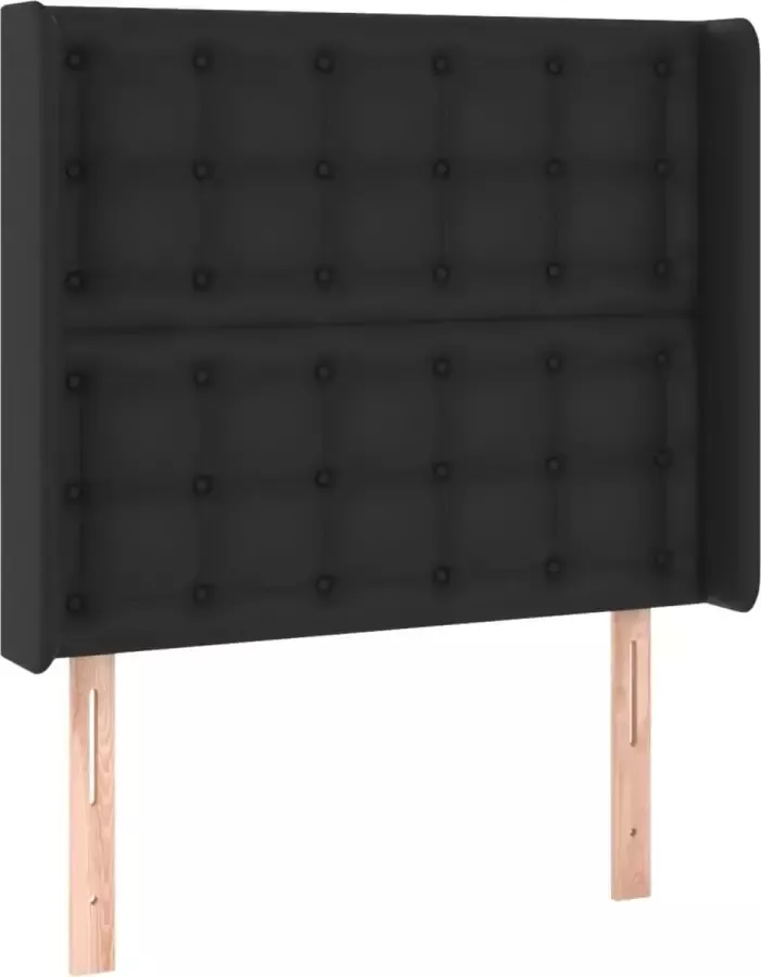 Dolce Vita La Hoofdbord met randen 93x16x118 128 cm kunstleer zwart