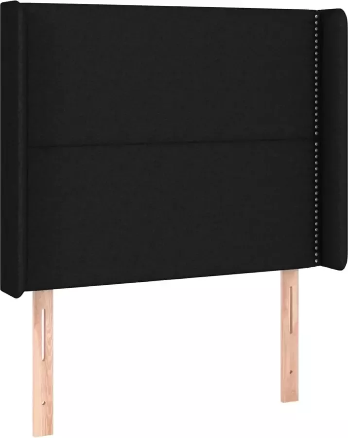 Dolce Vita La Hoofdbord met randen 93x16x118 128 cm stof zwart