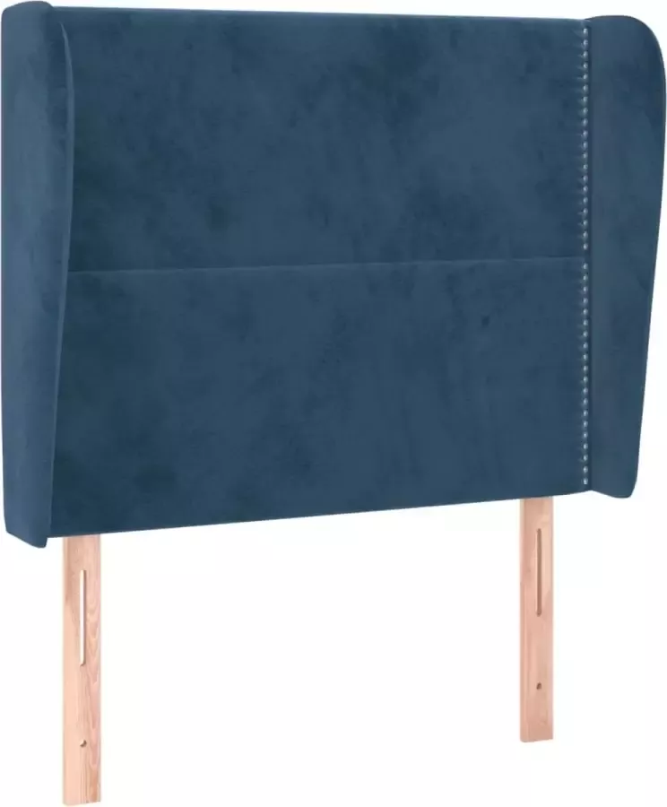 Dolce Vita La Hoofdbord met randen 93x23x118 128 cm fluweel donkerblauw