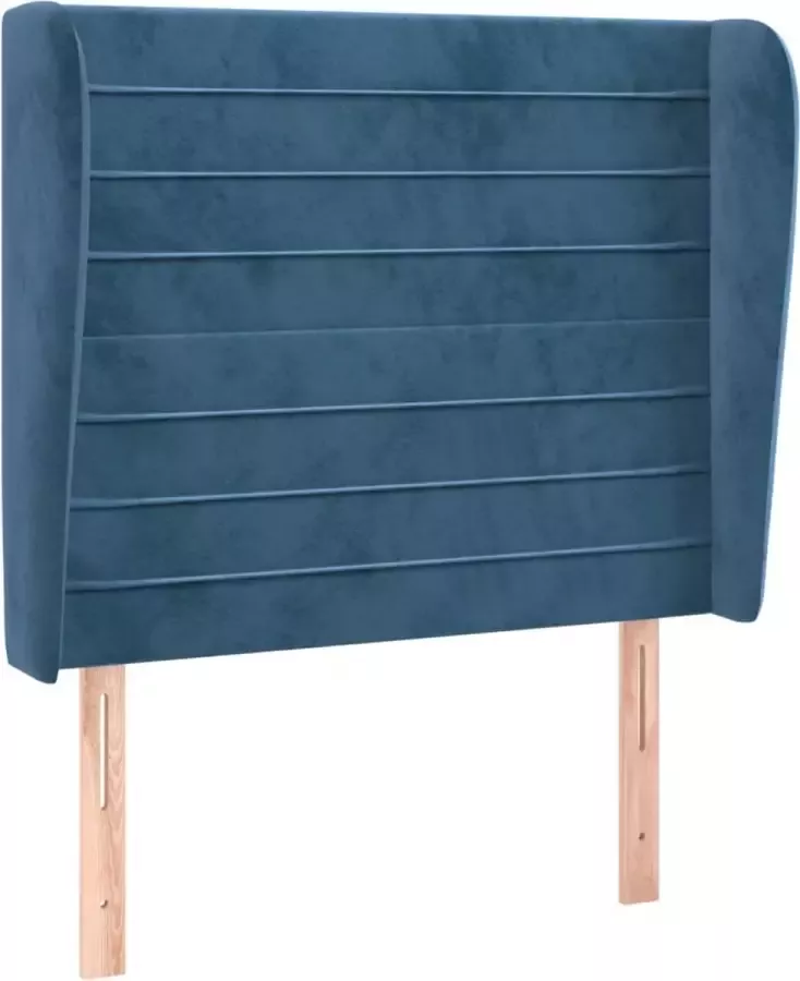 Dolce Vita La Hoofdbord met randen 93x23x118 128 cm fluweel donkerblauw